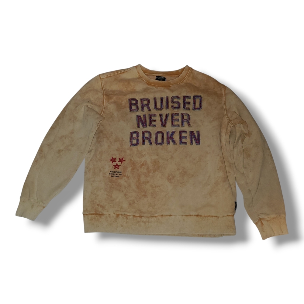 Men's Yellow Sweater with Purple Text